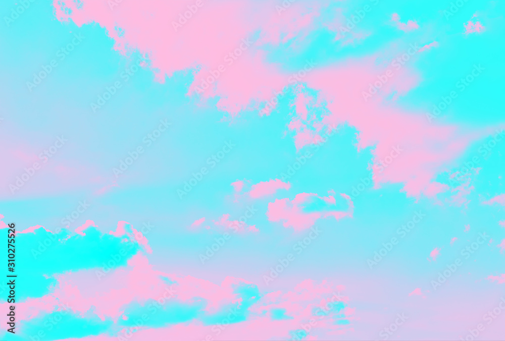 Ultra aqua and pink color background, abstract sky background
