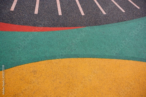 Close up of playground rubber floor