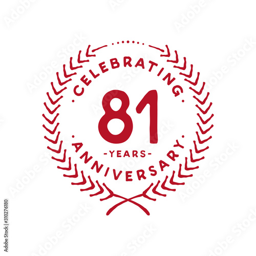 81 years design template. 81st logo. Vector and illustration.