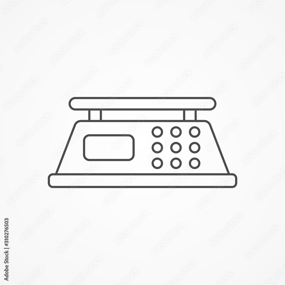 Kitchen scale vector icon sign symbol Kitchen scale vector icon sign symbol