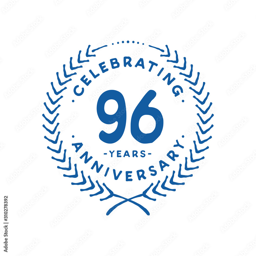 Fototapeta premium 96 years design template. 96th logo. Vector and illustration.