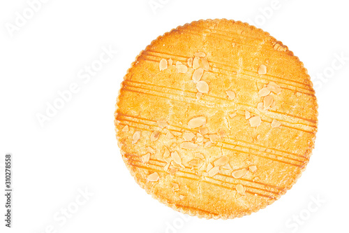 butter shortbread cookies on white background