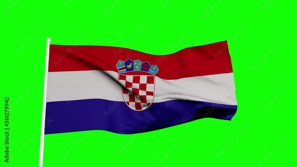 Flag of Croatia | waving flag on green screen | loopable Flag of Croatia | waving flag on green screen | loopable