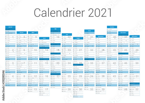Format A3 - Calendrier 2021 pour entreprise avec logo sur 12 mois multicaque - modifiable - texte arial