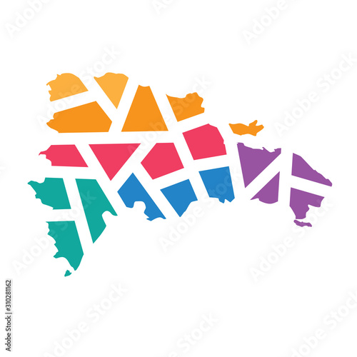 colorful geometric Dominican Republic map- vector illustration
