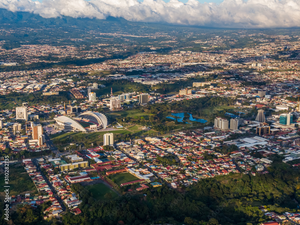 Beautiful aerial view of San Jose City in Costa Rica 