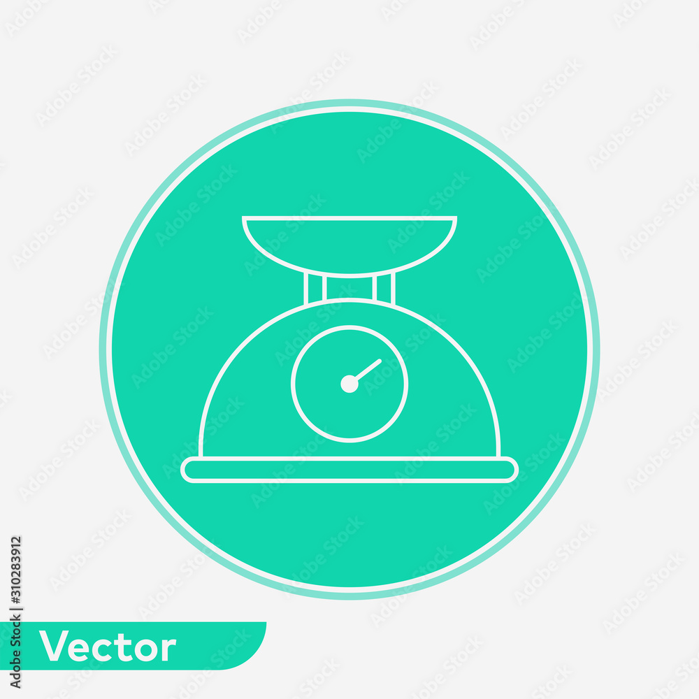 Kitchen scale vector icon sign symbol Kitchen scale vector icon sign symbol