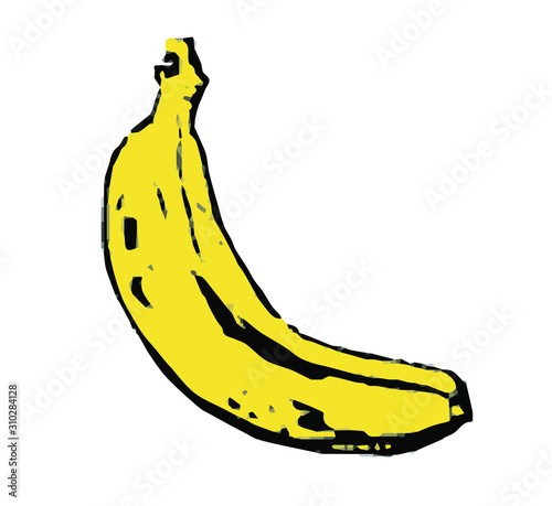Illustration de banane jaune fermée