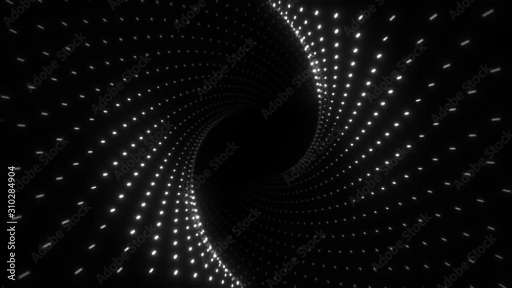 Travel through abstract speed dots tunnel. Seamless loop