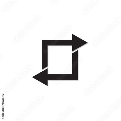 Double reverse arrow. Replace icon. Exchange sign isolated on white background. Vector illustration