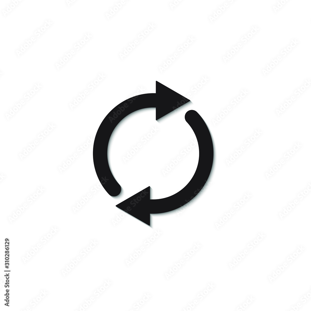 Double reverse arrow. Replace icon. Exchange sign isolated on white background. Vector illustration Double reverse arrow. Replace icon. Exchange sign isolated on white background. Vector illustration