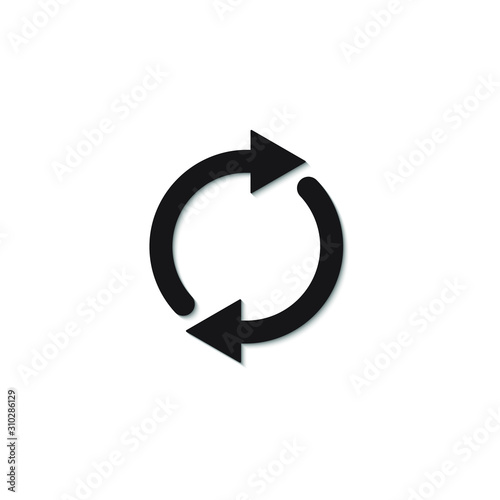 Double reverse arrow. Replace icon. Exchange sign isolated on white background. Vector illustration photo