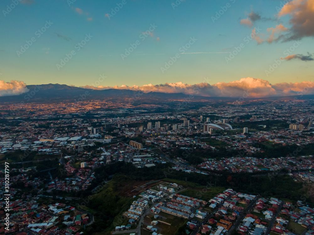 Obraz premium Beautiful aerial view of San Jose City in Costa Rica