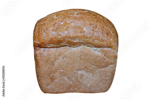 Fototapeta A small loaf of brown bread isolated on a white background