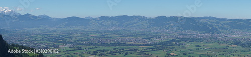 Panoramaaufnahme von Dornbirn mit Blick auf das Vorarlberger Rheintal photo