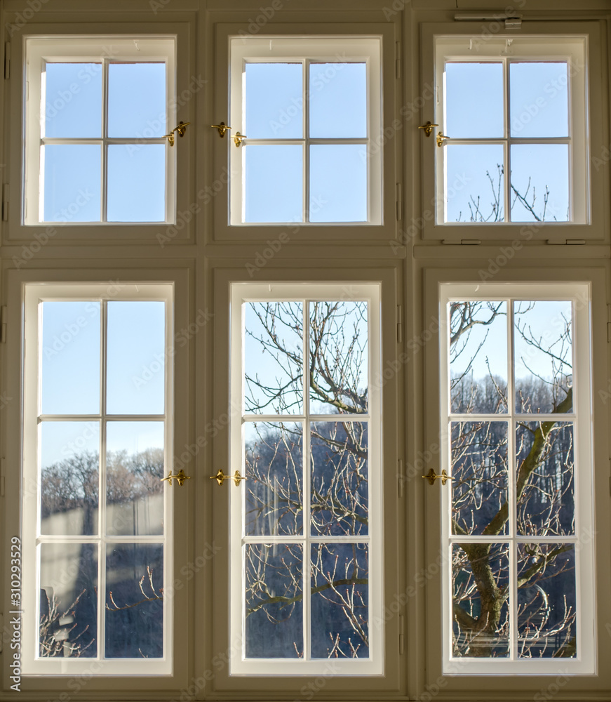 Winter sky View through the window. Winter sky View through the window.