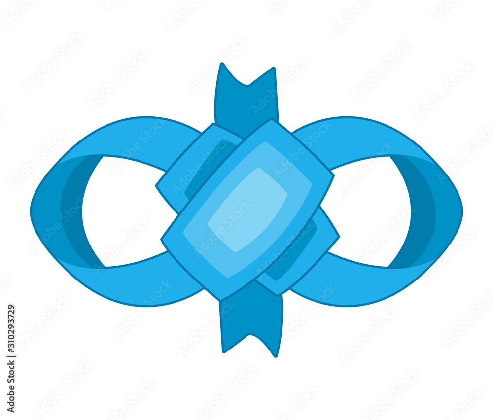 Little girl blue hair with bow in head isolated Vector Image