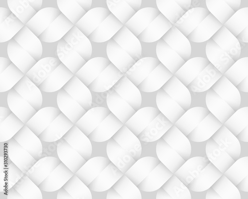 Fototapeta Naklejka Na Ścianę i Meble -  Vector seamless pattern of quadratic woven bands. White background illustration.