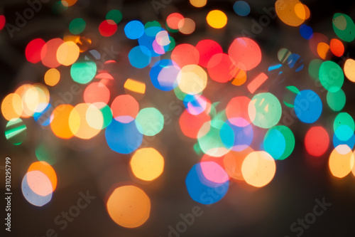 Blurry background of beautiful Christmas light bokeh