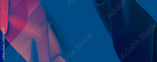 Abstract background futuristic elements on Classic Blue color banner geometric blue gradient texture with lines