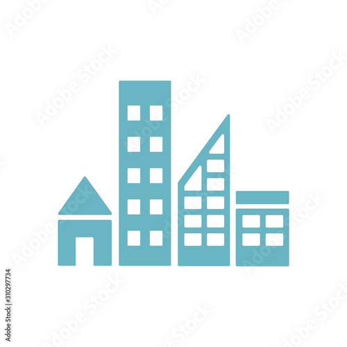 Building and City Illustration, City scene on night time