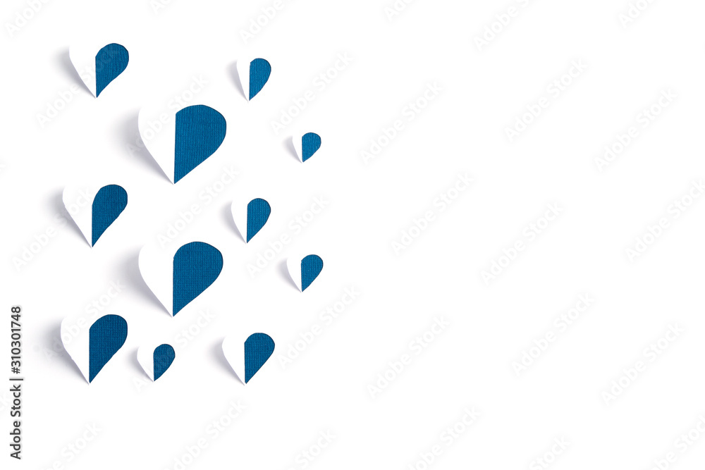 Obraz premium Cut out paper hearts decoration. Sainte Valentine, mother's day, birthday greeting cards, invitation, celebration concept.