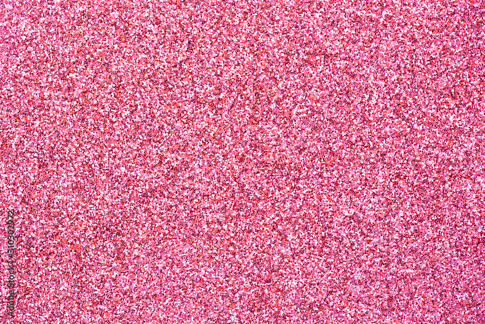 Fototapeta premium Shiny pink glitter textured empty christmas card, party or happy new year background with copy space