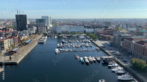 high-angle video of Antwerp marina photo