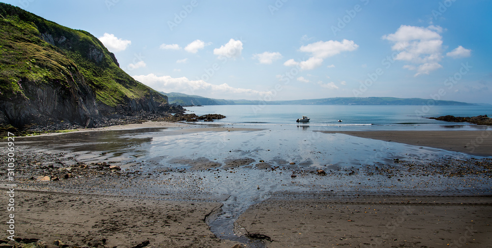 Low tide at a Pembrokeshire bay, Wales