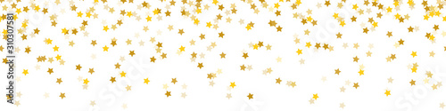Falling golden confetti stars christmas seamless pattern background