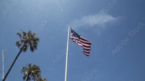 United staes of America flag flying photo