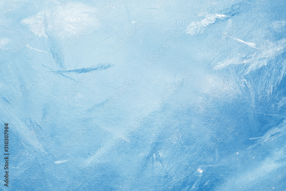 blue frozen texture of ice - obrazy, fototapety, plakaty 