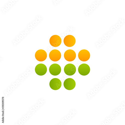 Abstract circle clinic logo. Medical symbol. Clinic icon plus. Vector clinic logo. Colorful clinic logo. Clinic round logo. Unusual clinic logo. Isolated cross. Clinic cross logo. Clinic emblem.