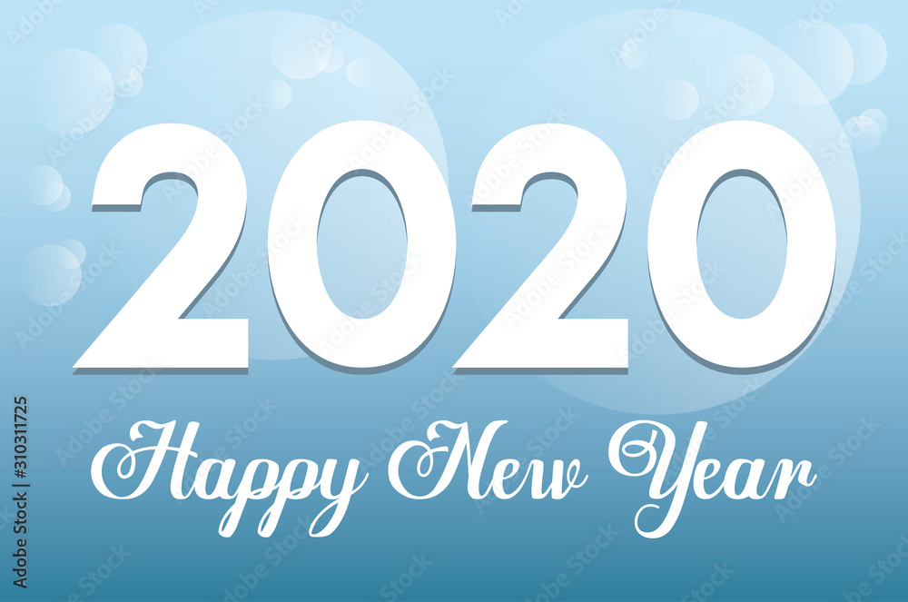 Happy new year 2020 and lights vector design Happy new year 2020 and lights vector design