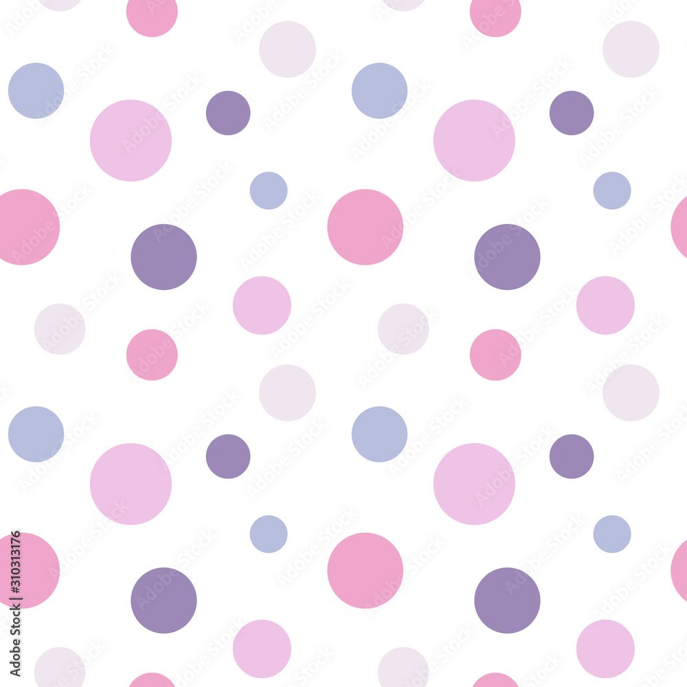 Colorful dotted seamless pattern vector. Pastel colors.