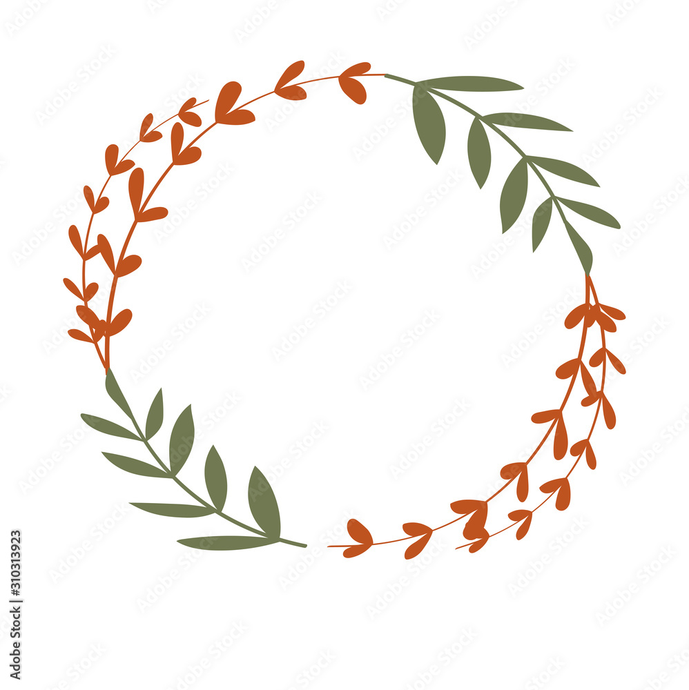 Isolated circle of autumn leaves vector design Isolated circle of autumn leaves vector design