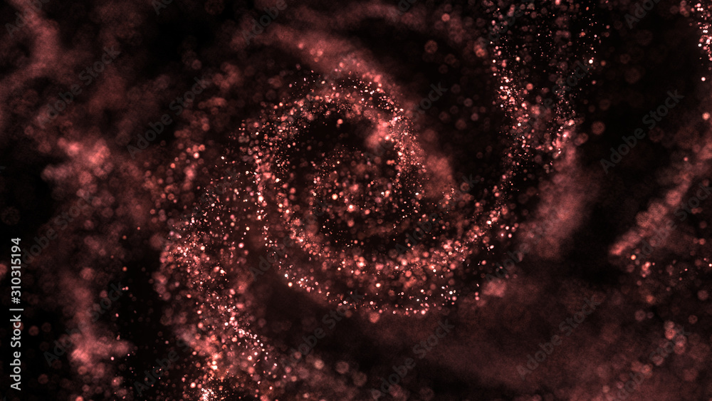 Fototapeta premium Christmas abstract background. Red Background. Red glitter luxury texture. Spiral, Glimmer, sparkle, flash luxury pattern. 