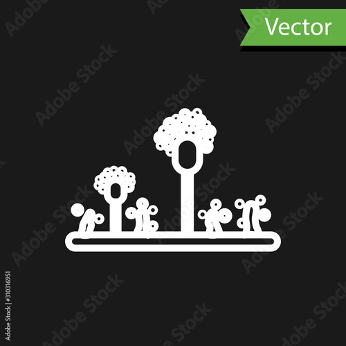 White line Mold icon isolated on black background. Vector Illustration