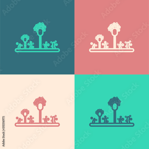 Color line Mold icon isolated on color background. Vector Illustration