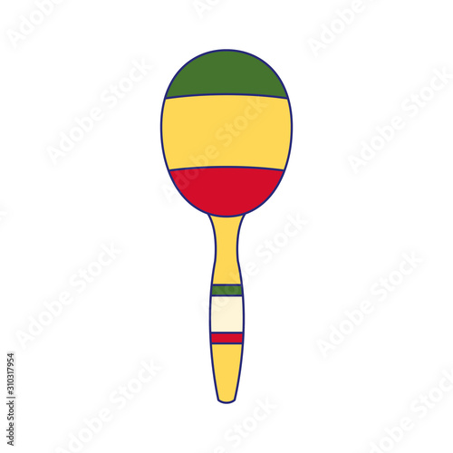 Isolated maraca instrument vector design