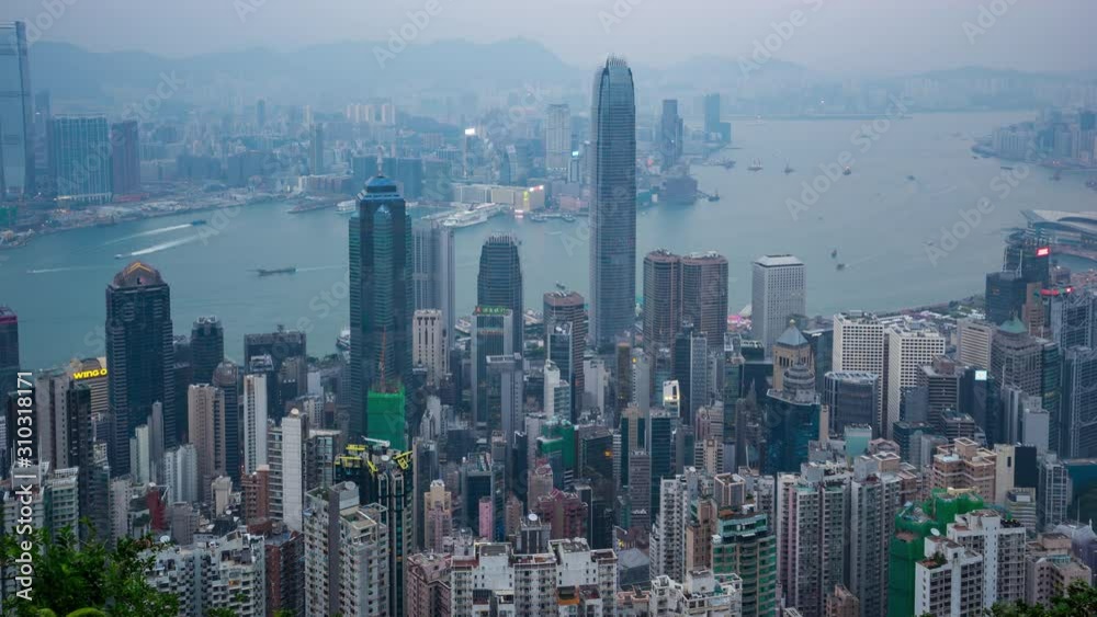 Time lapse view of Hong Kong cityscape skyline Time lapse view of Hong Kong cityscape skyline