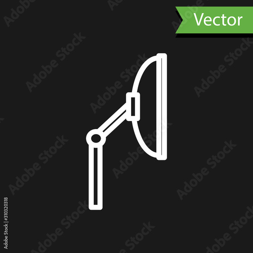 White line Windscreen wiper icon isolated on black background. Vector Illustration