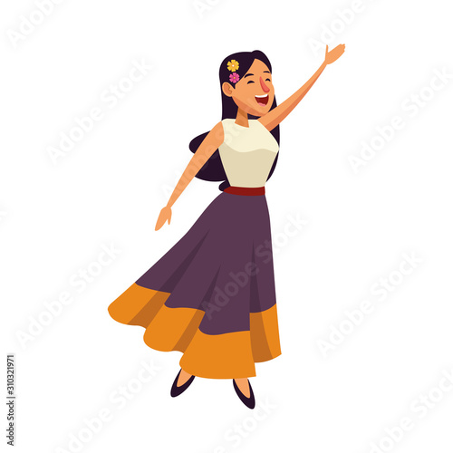 Isolated mexican woman vector design