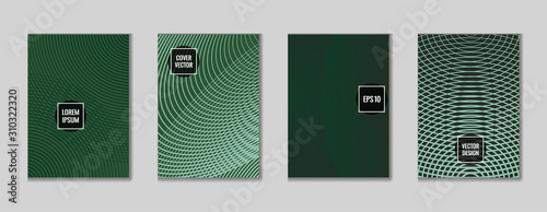 Halftone cover page templates vector set.