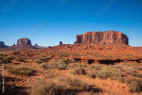 Monument Valley on the border between Arizona and Utah in USA