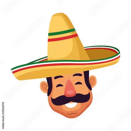 Isolated mexican man vector design