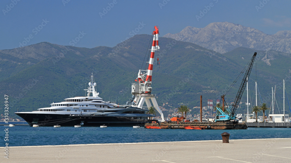 Super Yacht Moored in Porto Montenegro