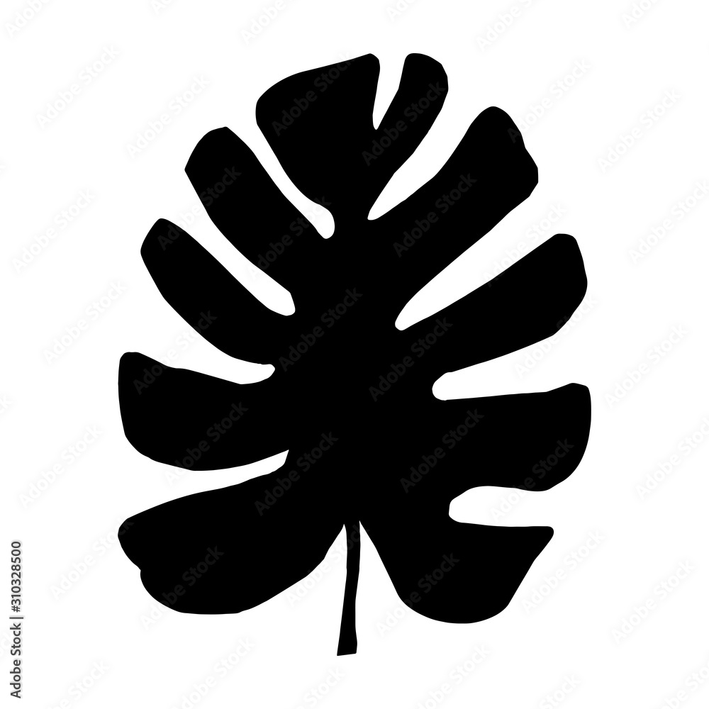 Black and white silhouettes of tropical leaf, tree. Vector botanical illustrations, floral elements, monstera, palm leaves. Hand drawn plant for decoration. Black and white silhouettes of tropical leaf, tree. Vector botanical illustrations, floral elements, monstera, palm leaves. Hand drawn plant for decoration.