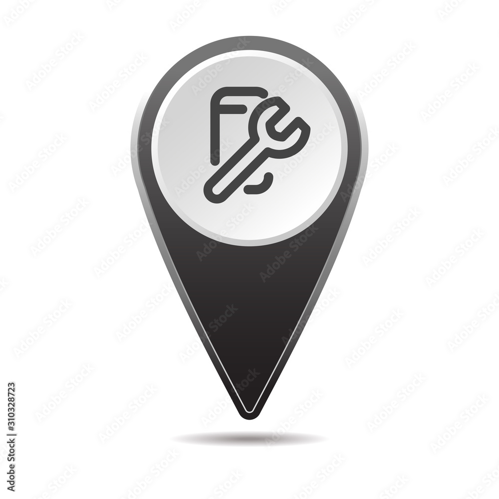 Geolocation map pin computer repair icon Geolocation map pin computer repair icon