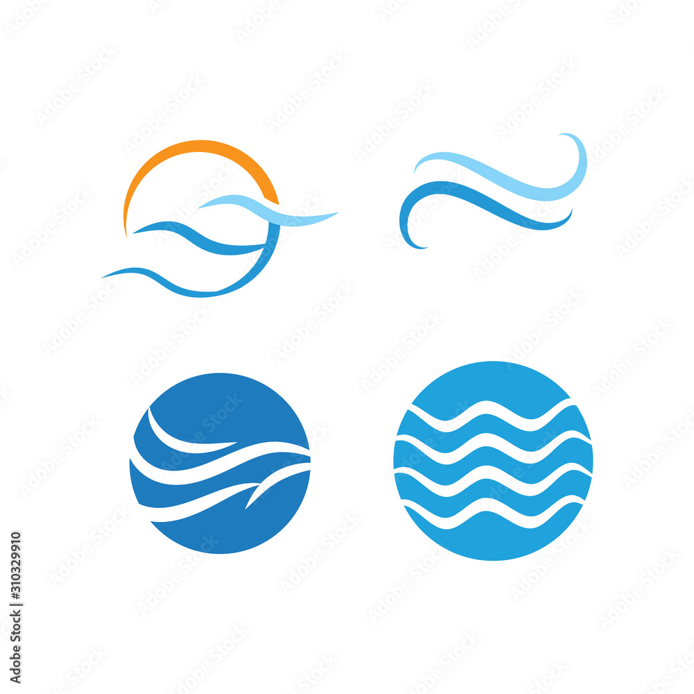 Set Waves Logo Template vector symbol Set Waves Logo Template vector symbol